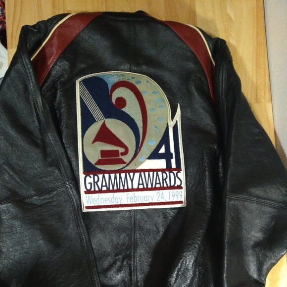 Vintage Avirex 41st Grammy Awards 1999 Leather Bomber Jacket - Picture 1 of 12